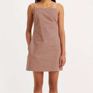 Levi's Brown n pink Spaghetti Strap Mini Dress